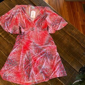Veronica M NWT red printed dress.